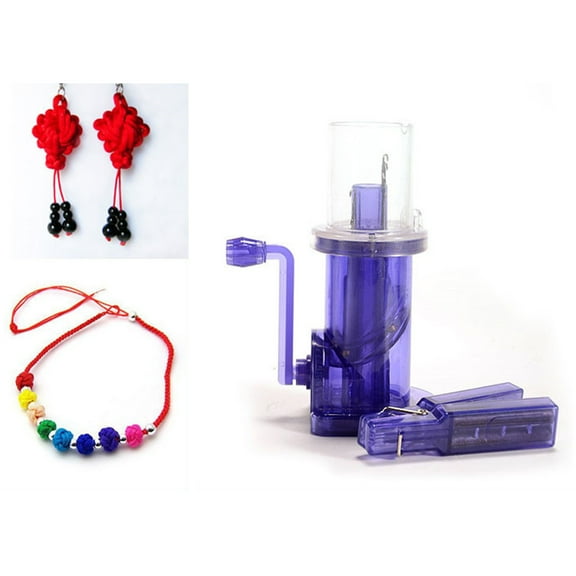 LOLIPPYY Hand Knitting Machine Blue Spool Tool for Braiding and DIY Craft Projects