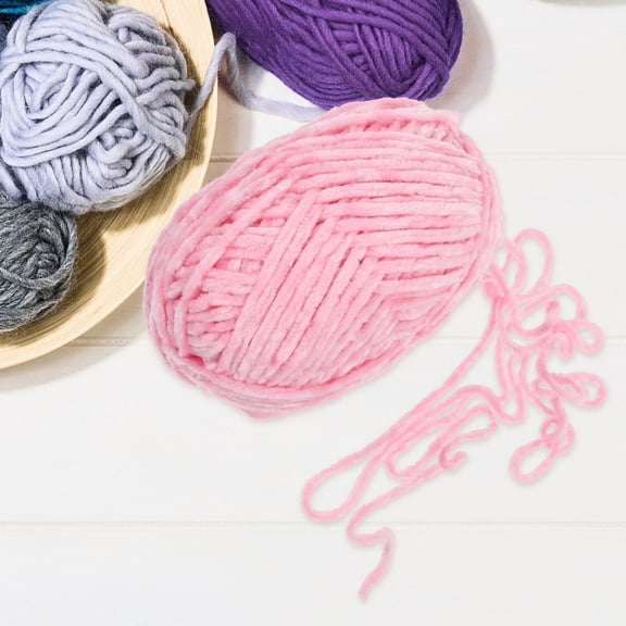 LOLIPPYY Hand Knitting Pink Wool Yarn Soft Durable Yarn for Crocheting and Crafting