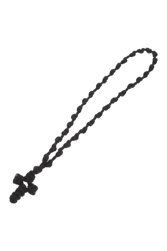Handcrafted Black Braided Prayer Rope Necklace with Cross Pendant for Spiritual Wear