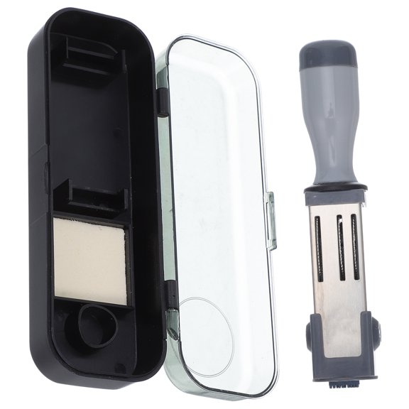LOLIPPYY Handheld Multi Use Date Stamper Portable Self Inking Plastic Date Stamp Light Grey