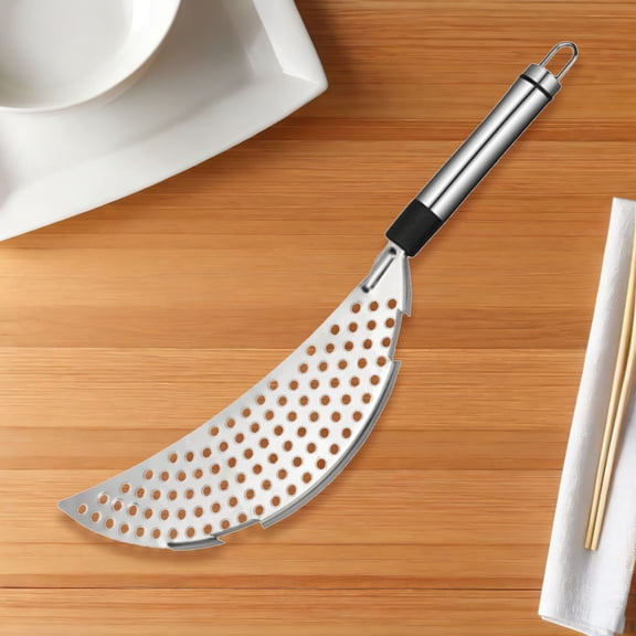 LOLIPPYY Handheld Stainless Steel Fry Drainer Fits Most Pots and Pans Plated Silver Color