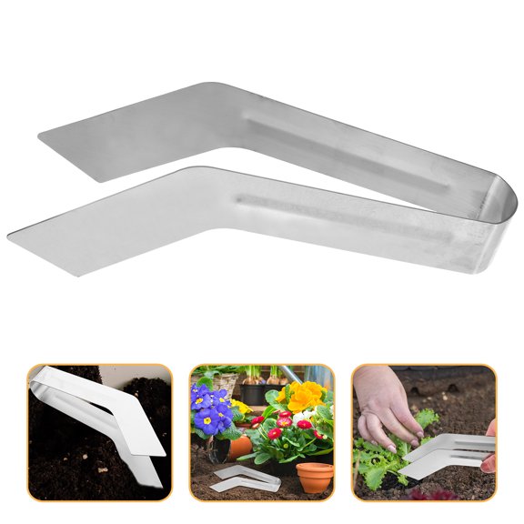 LOLIPPYY Plated Silver Durable Plants Planter Tool with Multifunctional Stainless Steel Tong for Gardening
