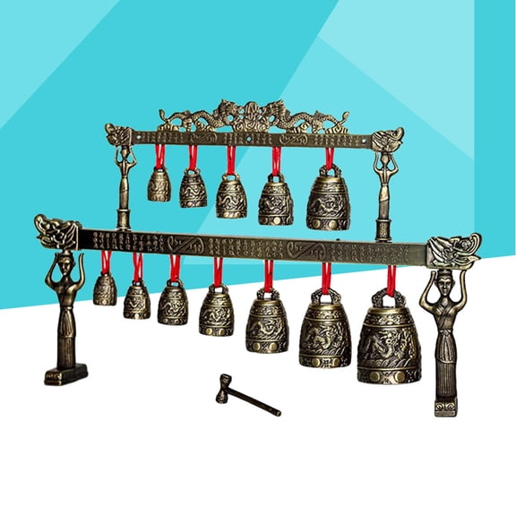 LOLIPPYY Handmade Bronze Chime Ancient Chinese Folk Instrument Dark Brown Decorative Musical Art Piece