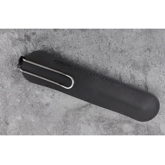 LOLIPPYY Handmade Genuine Pen Pouch Case Black Retro Design Fountain Pen Holder for Business