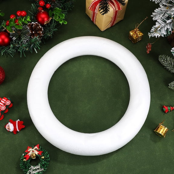 LOLIPPYY Handmade White Foam Ring Craft Material Lightweight Easy to Carry for DIY Wreath Making