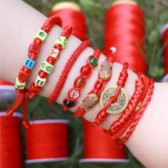 LOLIPPYY Handwoven Red String Rope for Bracelet Making Strong Slide Resistant Material