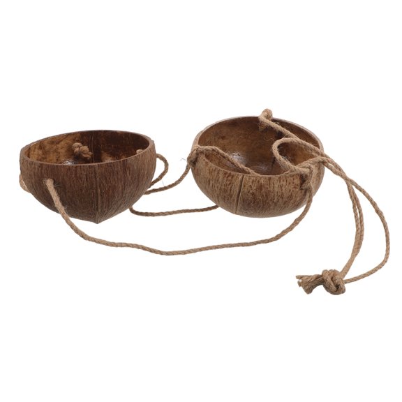 LOLIPPYY Hanging Coconut Shell Planter Brown Natural Material Indoor Plant Basket