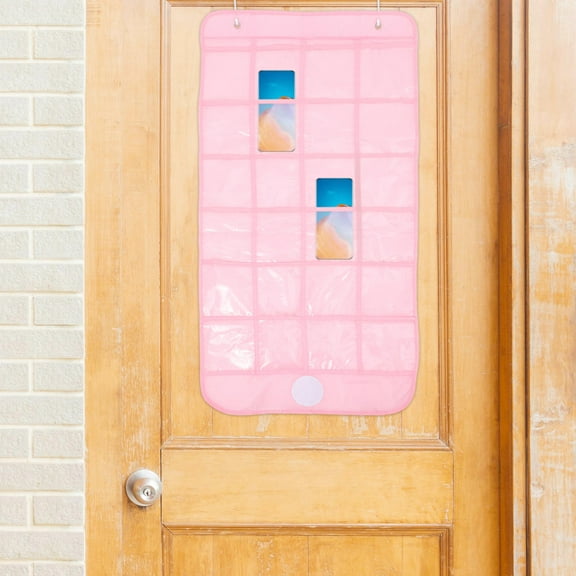 LOLIPPYY Hanging Makeup Organizer Hanging Phone Organizer Pink Oxford Cloth Classroom Organization 1Pcs