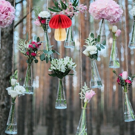 LOLIPPYY Hanging Red Mushroom Ornament for Wedding, Festival, and Party Decorations