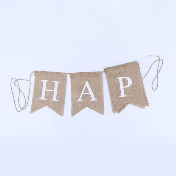 LOLIPPYY Happy Fall Letters Burlap Banner Linen Pull Flag Swallowtail Decoration for Thanksgiving Party