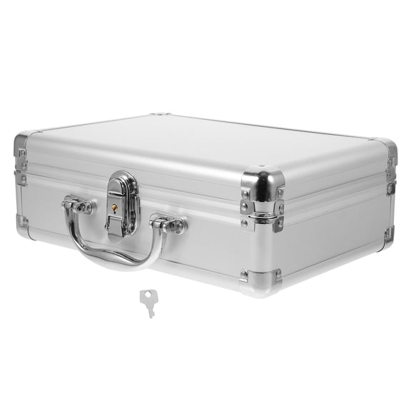 LOLIPPYY Hard Storage Case Aluminum Carry Case for Makeup Tools Protection Silver 1Pcs