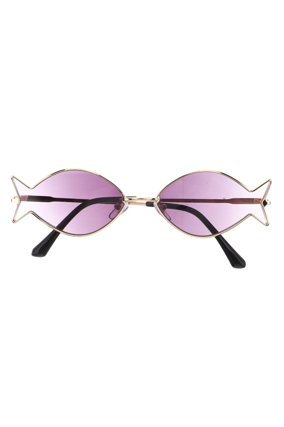 Hawaiian Theme Fish Sunglasses Dark Grey Lightweight Party Eyewear for Pool and Beach