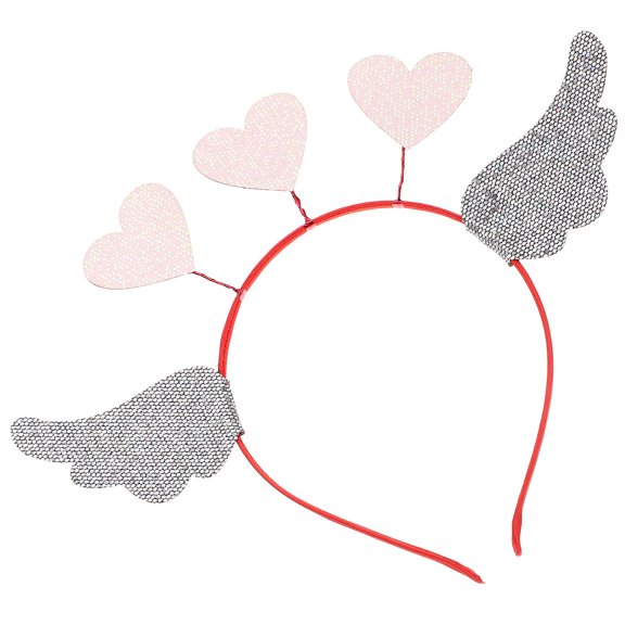 LOLIPPYY Heart Hair Accessory Headpiece Red Glitter Women 1Pcs