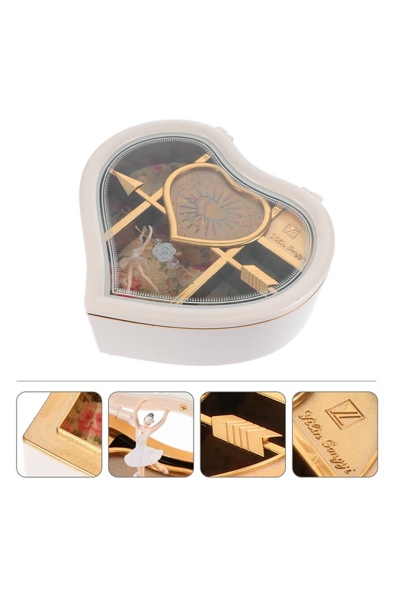 -Shaped Music Jewelry Box with Ballerina Dance and Clear Melody for Girls and Women