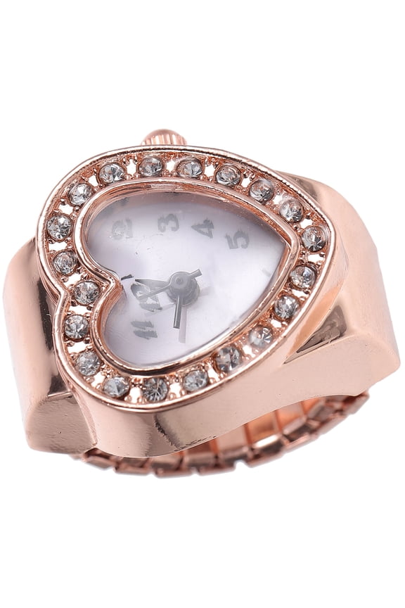 Heart Shape Ring Watch For Women Finger Watch Valentine'S Day Present Elegant Design For Weddings And Parties