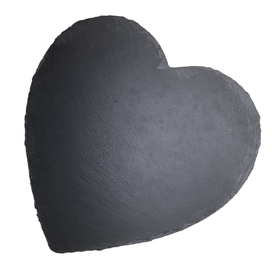 LOLIPPYY Heart Shape Slate Stone Tray Black Smooth Surface Cheese Serving Board for Home