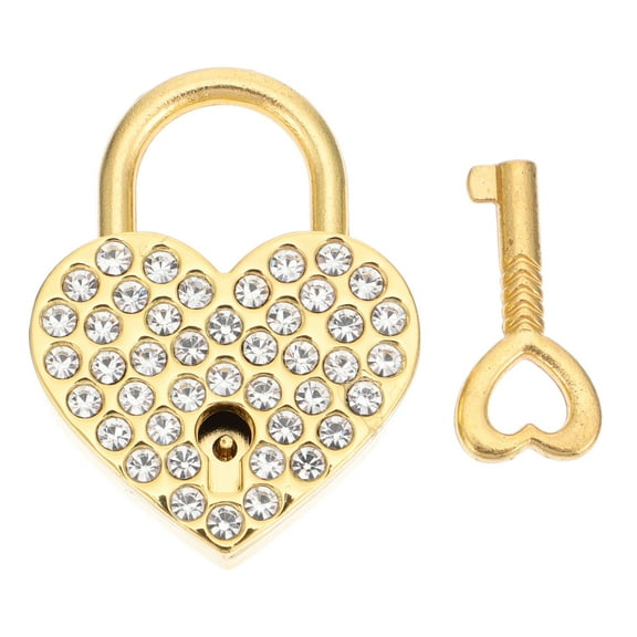 LOLIPPYY Heart-Shaped Metal Padlock Decorative Love Lock for Tourist Attractions Security 1Set 1.6x1.2x0.4In