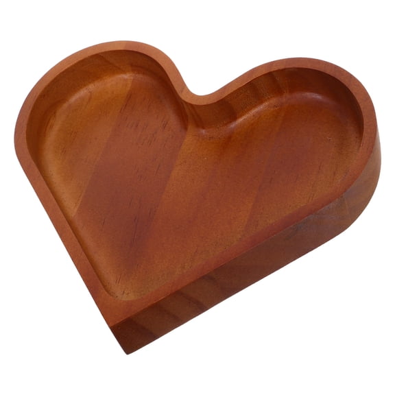 LOLIPPYY Heart Shaped Pine Wood Serving Dish with Natural Grain for Cake Salad and Snacks