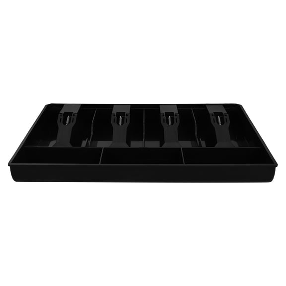 LOLIPPYY Heavy Duty Black Cash Box with Cashier Drawer Insert for Money Storage and Organization