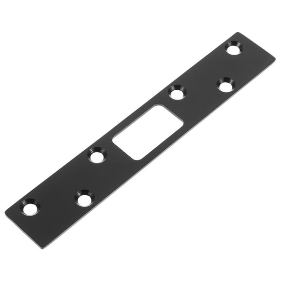 LOLIPPYY Heavy Duty Black Door Reinforcement Plate with Strike Plate for Secure Interior Door Lock