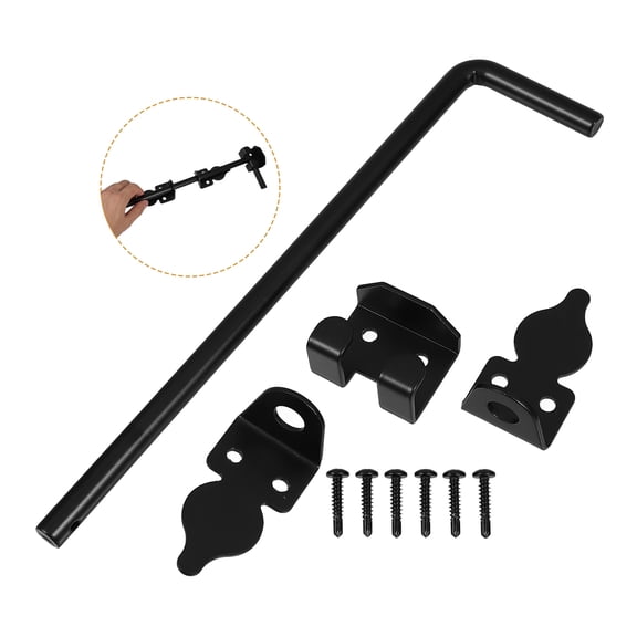 LOLIPPYY Heavy Duty Black Gate Latch for Wooden Doors, Secure Locking, Easy Installation, 1 Set Outdoor Hardware