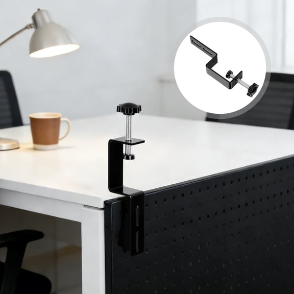 LOLIPPYY Heavy Duty Black Metal Desk Clamp for Pegboard Stands with Strong Stability and Universal Compatibility