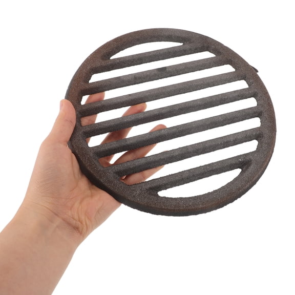 LOLIPPYY Heavy Duty Cast Iron Cooking Grate for Bbq and Campfire Even Heat Distribution Grey