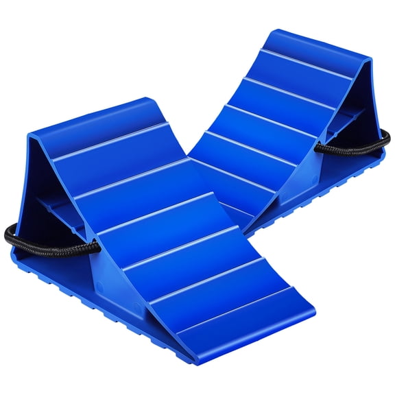 LOLIPPYY Heavy Duty Plastic Car Chocks with Rope Handle, Sliding Stopper, Set of 2 Pieces for Vehicle Safety