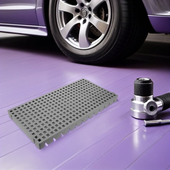LOLIPPYY Heavy Duty Grey Interlocking Garage Floor Tiles with Plastic Drainage Mats for Easy Maintenance and Use