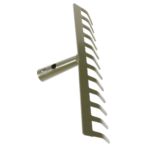 LOLIPPYY Heavy Duty Metal Garden Rake Head with Ergonomic Design for Lawn Levelling and Cleanup