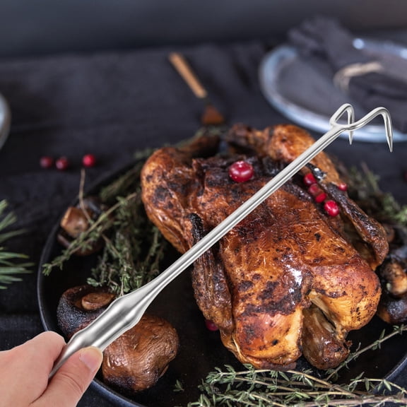 LOLIPPYY Heavy Duty Stainless Steel Food Hook Meat Turner for Barbecue and Kitchen Use