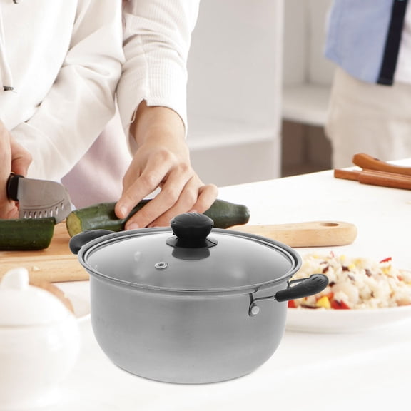 LOLIPPYY Stainless Steel Kitchen Stock Pot, Deep Food Cooking Pot for Healthy Meals at Home