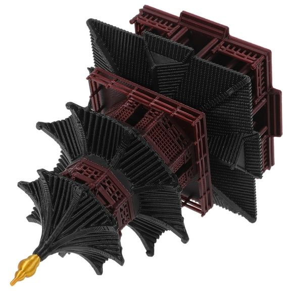 LOLIPPYY Hexagon Garden Pavilion Miniature Figurine Multi Plastic Office Decor 1Set