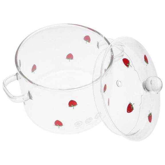 LOLIPPYY High Borosilicate Glass Cooking Pot with Lid for Home Use Transparent FamilySized Simmer Pot 1900ml