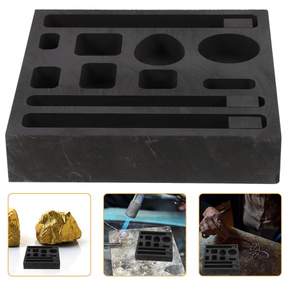 LOLIPPYY High Density Graphite Casting Mold Rectangular Multi Slot Crucible for Metal Jewelry Making
