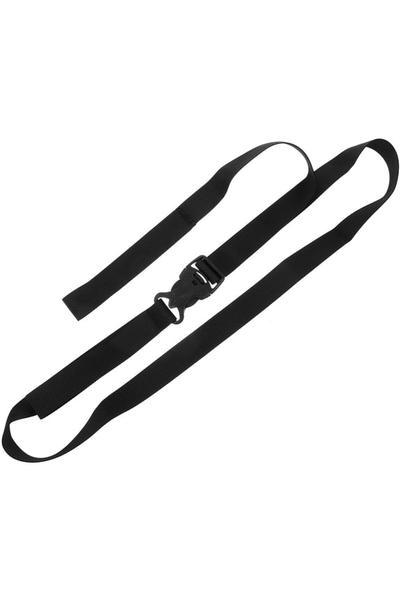 Adjustable Black Luggage Connector Strap with Snap Clasp for Hiking, Skiing, and Outdoor Use