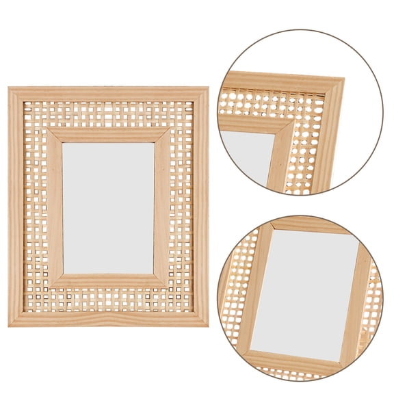 LOLIPPYY Home Decor Woven Picture Frame in Chocolate Wood with Stable Structure for Photos