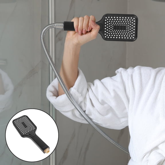 LOLIPPYY Home Use Black Handheld Showerhead with Detachable Design and Adjustable Water Pressure Settings