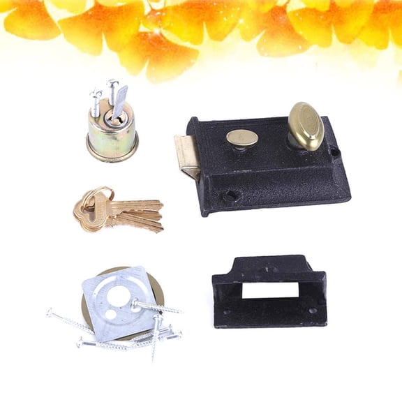 LOLIPPYY Home Use Deadbolt Lock Cast Iron Material Black Finish with Easy Surface Mount Installation