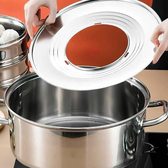LOLIPPYY Multi-Functional Steamer Ring, Plated Silver, Stainless Steel, Ideal for Steaming Fish, Tamales, Vegetables
