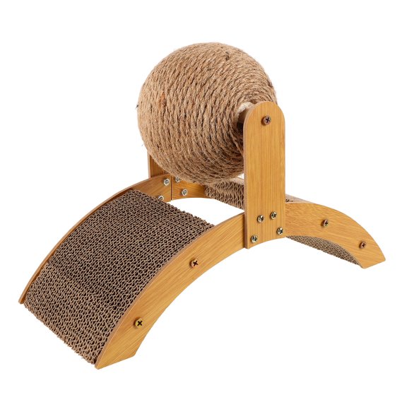 LOLIPPYY Home Use Yellow Cat Scratching Ball Durable and Stable Floor Scratcher for Pet Cats