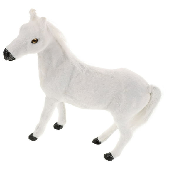 LOLIPPYY Horse Stable Playset Horse Figurine White Plush 1Pcs Home Decoration Teaching Display