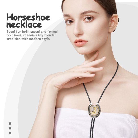 LOLIPPYY Horseshoe Style Western Necktie Metal Rope Tie Perfect for Party and Costume Wear