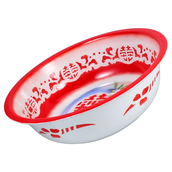 LOLIPPYY Household Enamelware Large Basin for Mixing Dough Washing Vegetables Retro Design