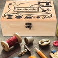 thumbnail image 1 of LOLIPPYY Wooden Sewing Tool Basket for Household Use, Small Wood Box for Sewing Needles and Pins Storage, 1 of 7