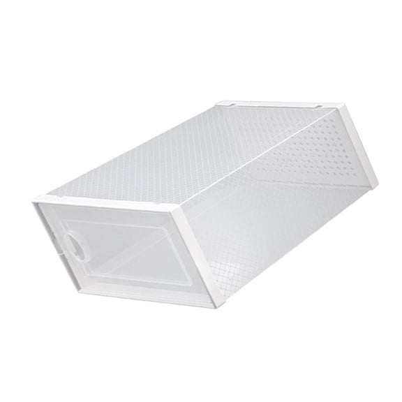 LOLIPPYY Household Shoes Container with Stackable Design and Clear Visibility in White