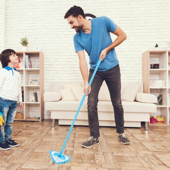 LOLIPPYY Triangular Chenille Mop with Extendable Handle for Efficient Household Floor Cleaning and High Absorbency Performance