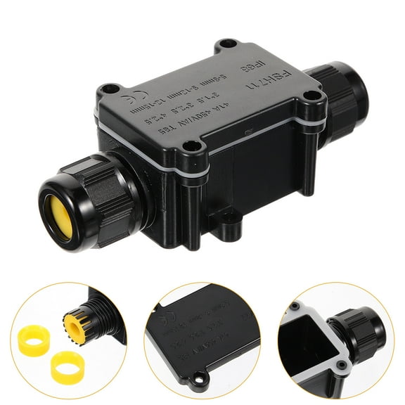 LOLIPPYY IP66 Junction Box Black Plastic Outdoor Electrical Box Weatherproof Connection for Cable