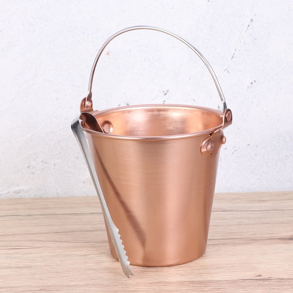 LOLIPPYY Ice Bucket for Weddings Copper Galvanized Metal Food Taste Preservation 1Pcs