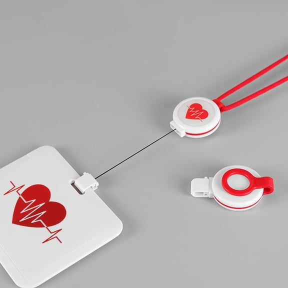 LOLIPPYY Id Cards Holder with Creative Retractable Design for Office Use in Red